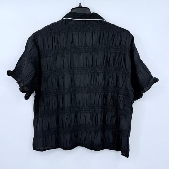 Jason Wu Lightweight Ruched Black Pajama Top Women’s Size XL NWOT Luxury - Picture 2 of 7